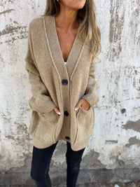Clementine Knit Cardigan with Pockets in Khaki