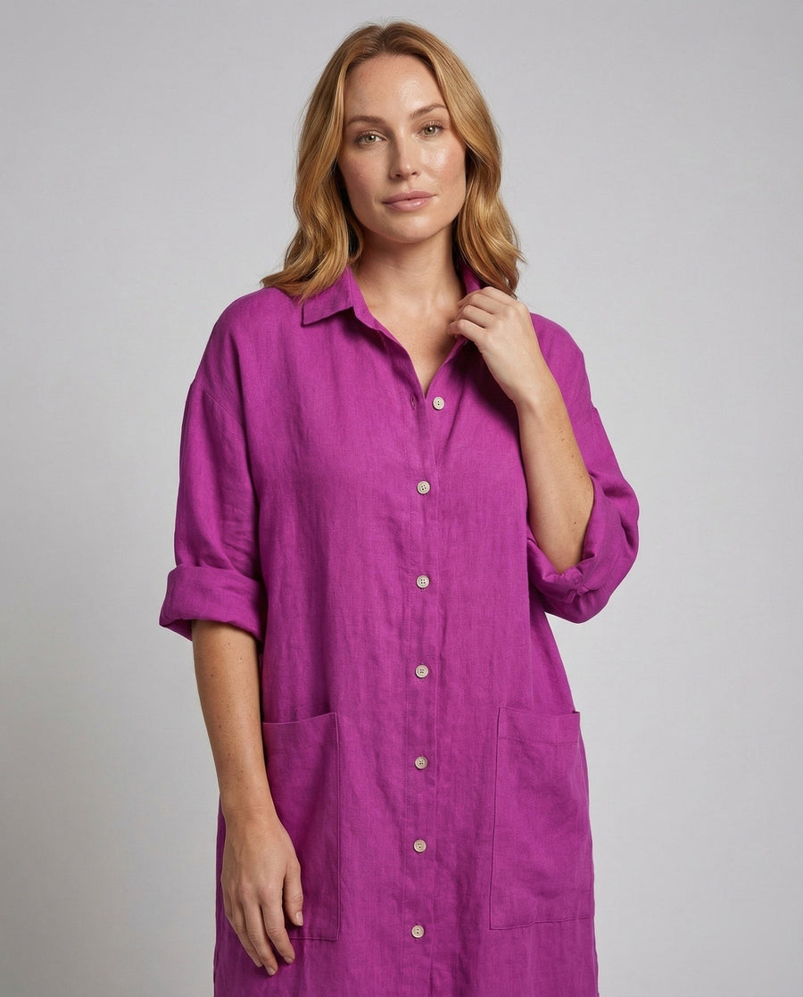 Clementine Linen Dress with Pockets
