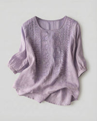 Clementine Linen Tunic in Purple