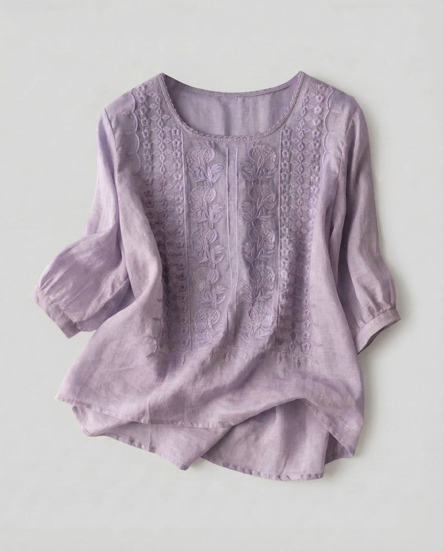 Clementine Linen Tunic in Purple