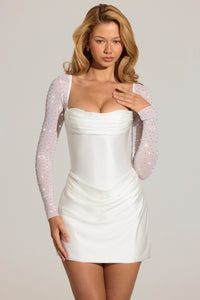 Clemmie Draped Mini Dress in Blush Pink