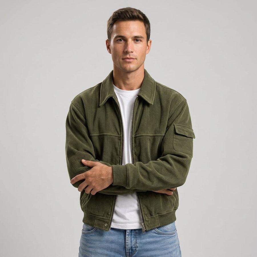 Clifton Corduroy Jacket in Army Green