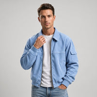 Clifton Corduroy Jacket in Carolina Blue