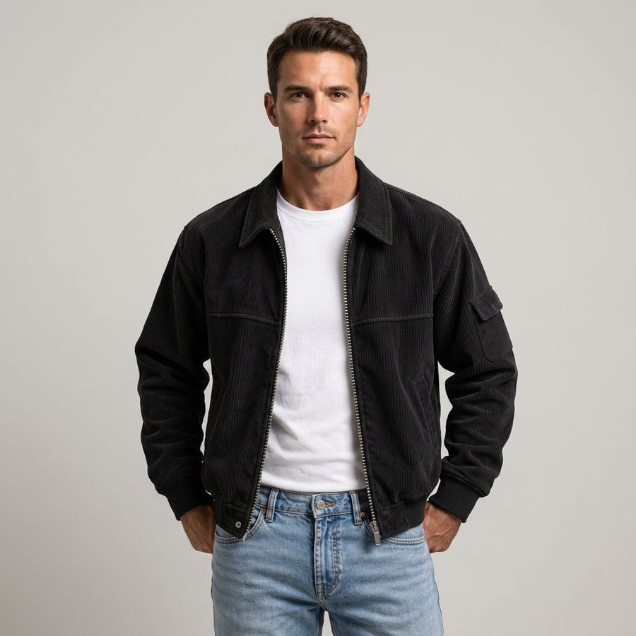 Clifton Corduroy Jacket in Charcoal