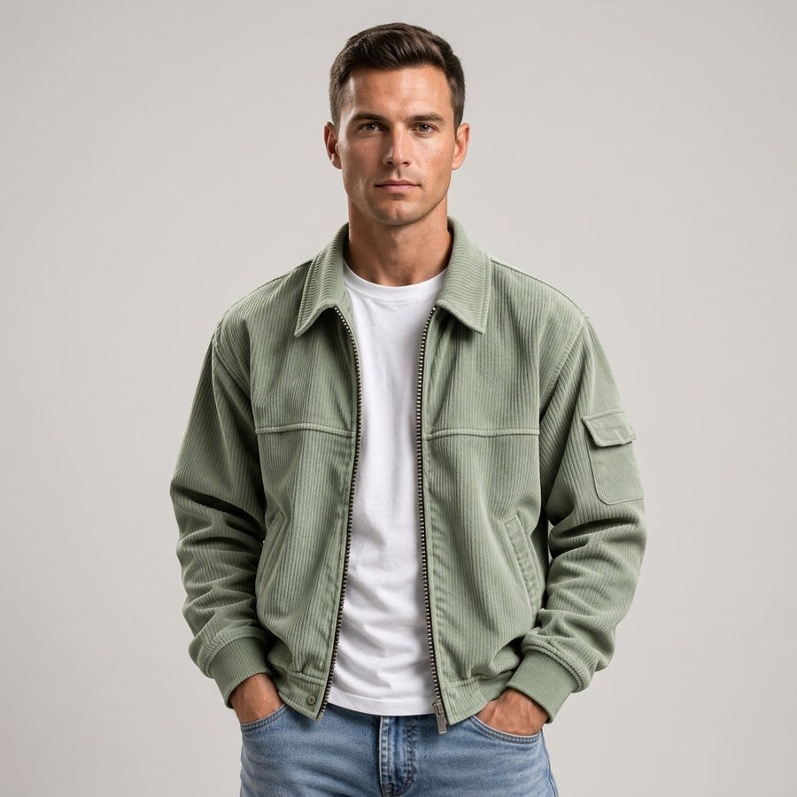 Clifton Corduroy Jacket in Sea Foam