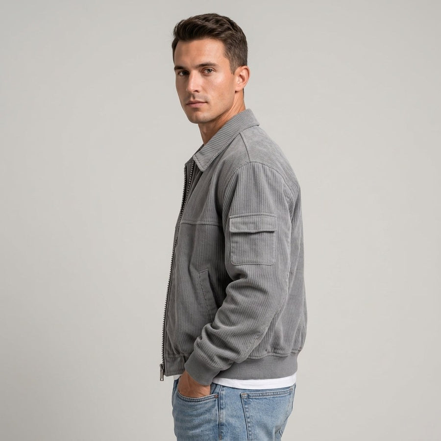 Clifton Corduroy Jacket in Slate Gray