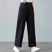 Clio Linen Trousers with Elastic Waist and Pockets