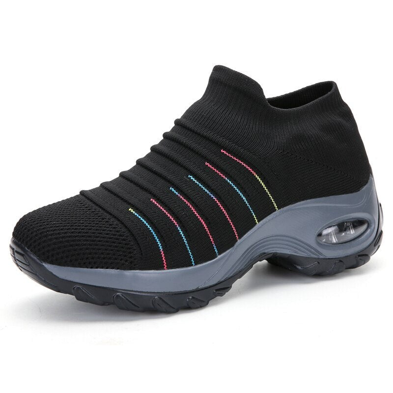 Cloud Ortho-Relief Women's in Black (Colored Stripes)