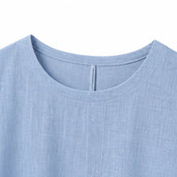 Clovaine Women's Linen Midi Dress with Button Detail