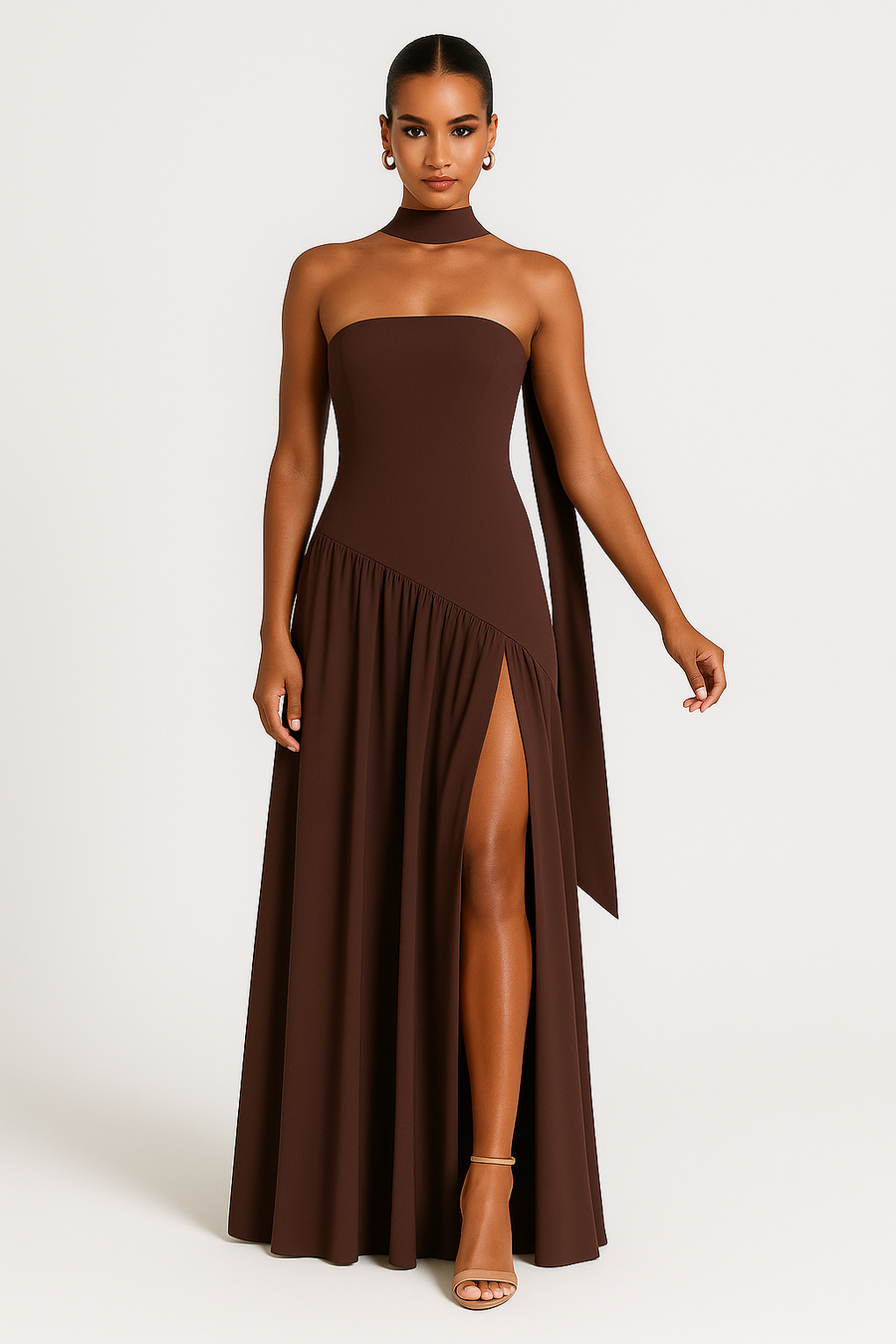 Kirsten | Women's Stylish Strapless Slit Maxi Dress