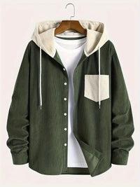 Colby Corduroy Shirt Jacket in Army Green