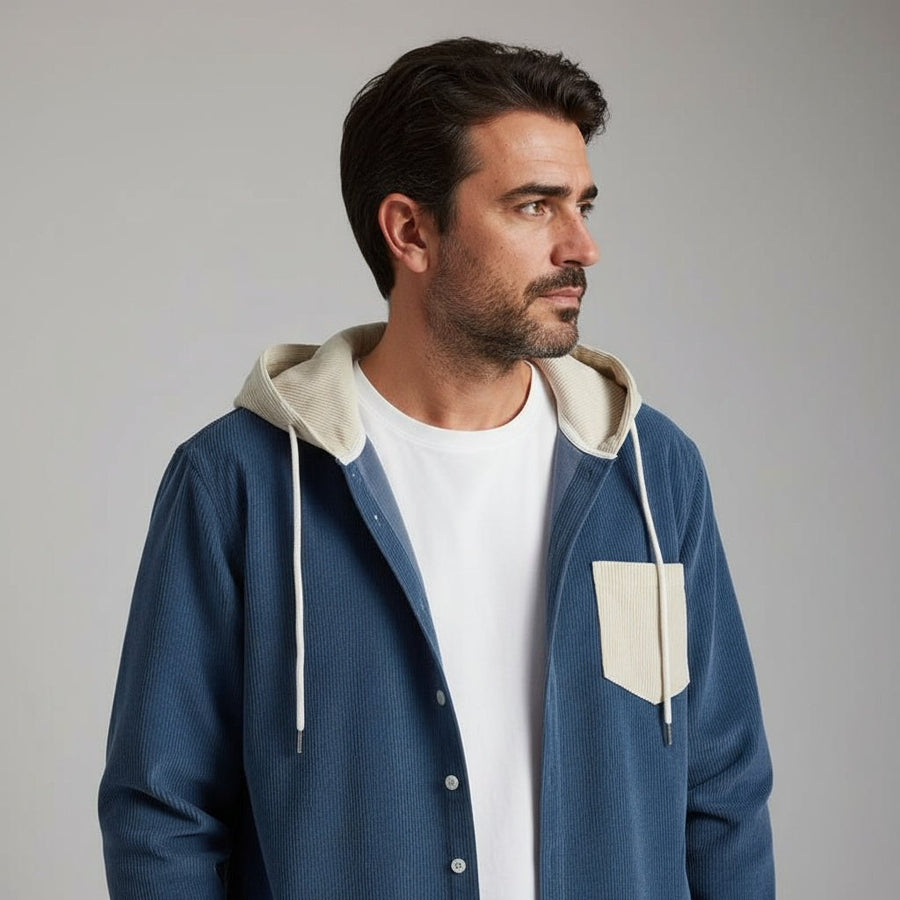 Colby Corduroy Shirt Jacket in Carolina Blue