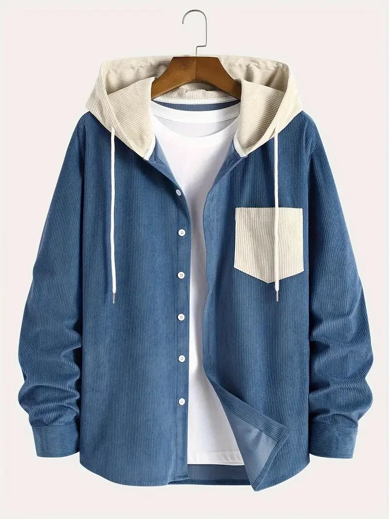 Colby Corduroy Shirt Jacket in Carolina Blue