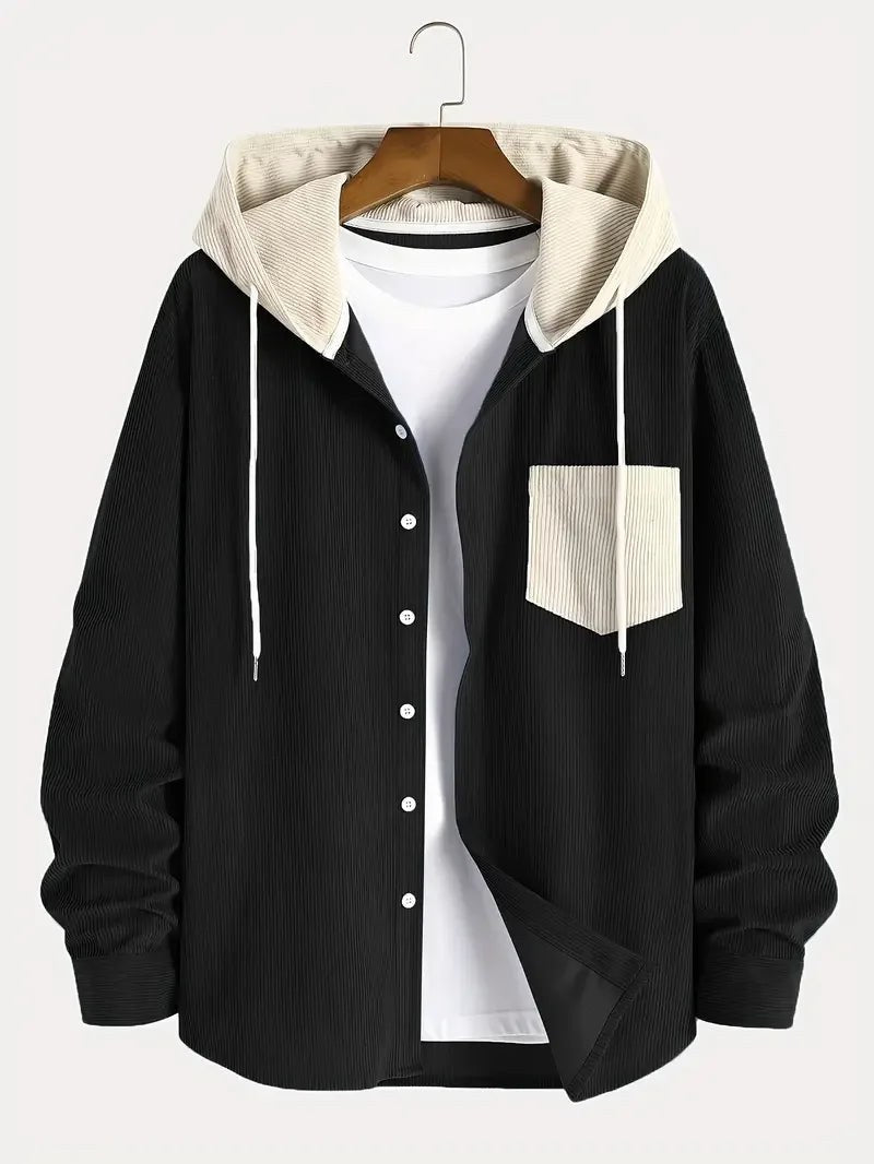 Colby Corduroy Shirt Jacket in Charcoal