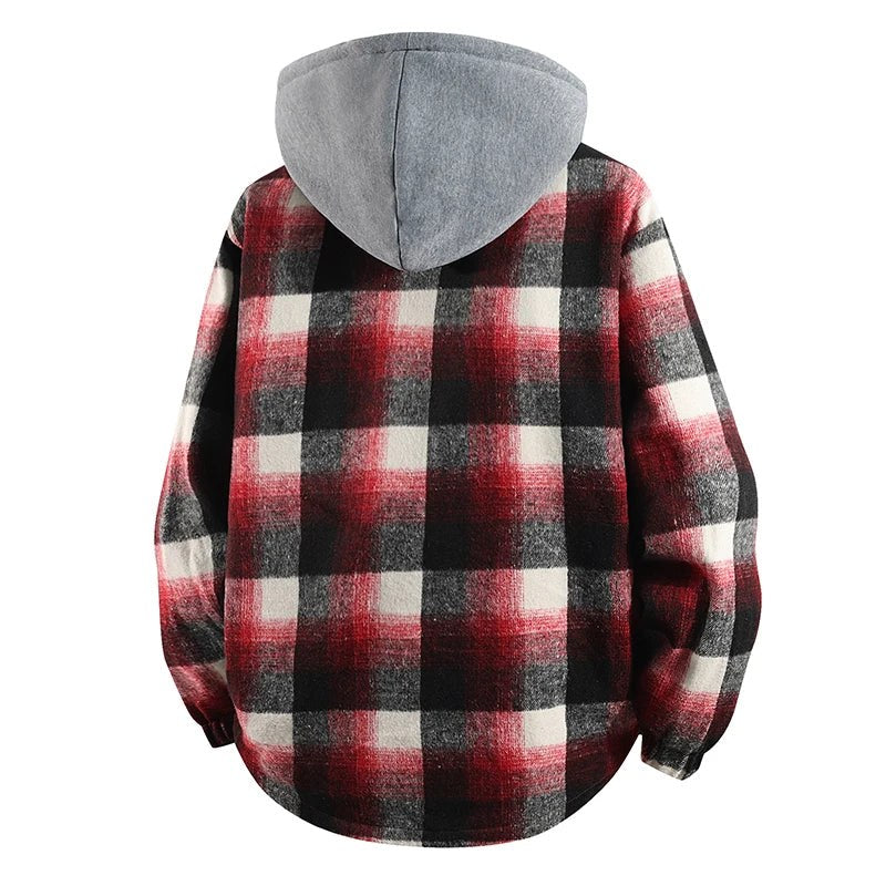 Colby Flannel Shirt Jacket in Crimson