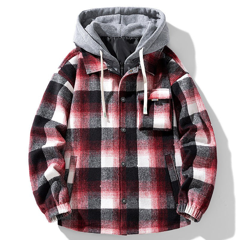 Colby Flannel Shirt Jacket in Crimson