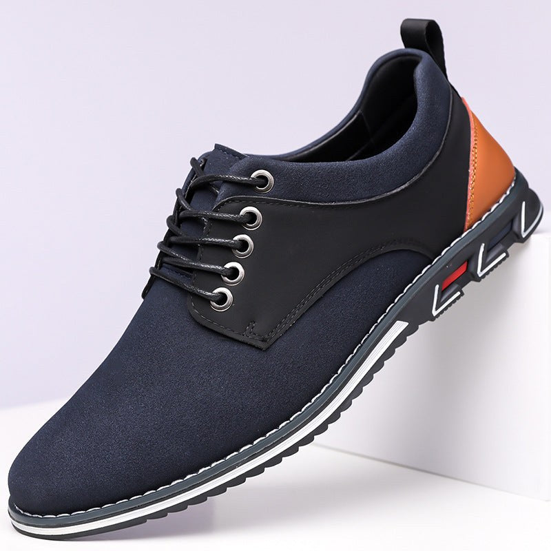 Colby Plain Toe Derby Sneaker in Navy Blue