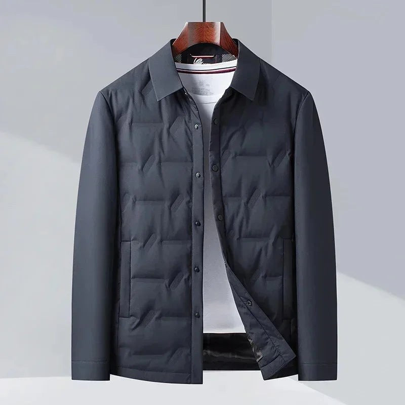 Colby Quilted Down Jacket in Navy Blue
