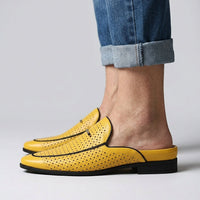 Cole Perforated Slip-On Loafer in Canary Yellow