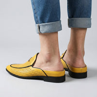 Cole Perforated Slip-On Loafer in Canary Yellow
