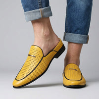 Cole Perforated Slip-On Loafer in Canary Yellow