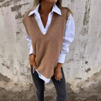 Colette Casual Knit Sweater with V-Neck