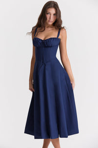 Colette Dress with Fitted in Navy