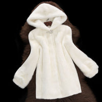 Colette Elegant Coat with Hood in Black