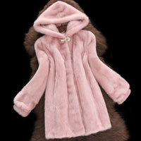 Colette Elegant Coat with Hood in Black