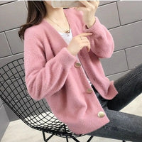 Colette Elegant Knit Cardigan in Pink