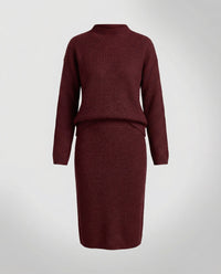 Colette Elegant Knit Sweater in Dark Red