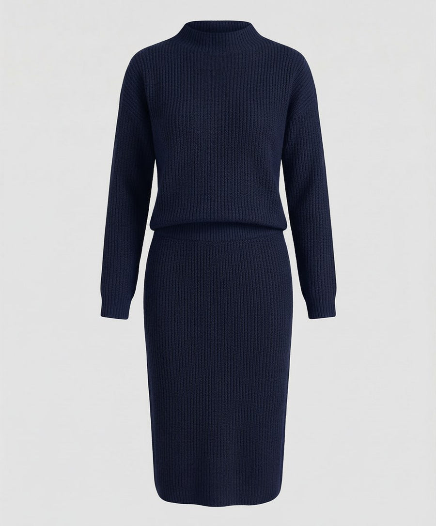 Colette Elegant Knit Sweater in Navy
