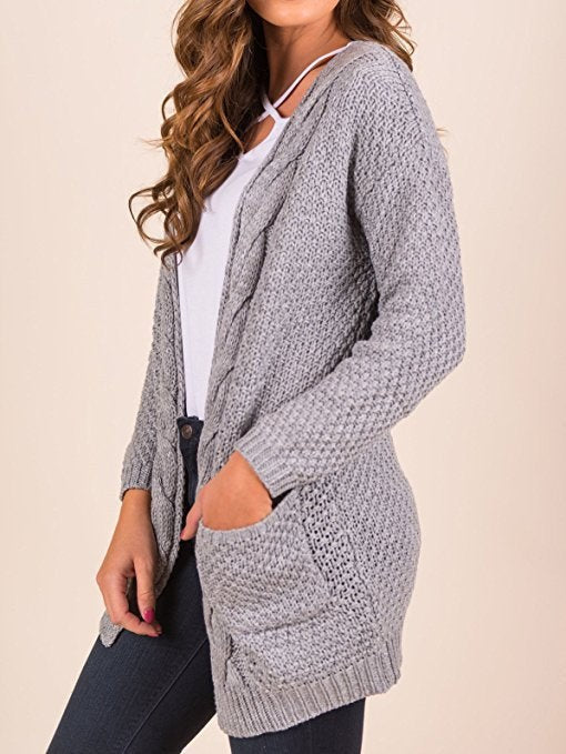 Colette Knit Cardigan with Pockets in Grey
