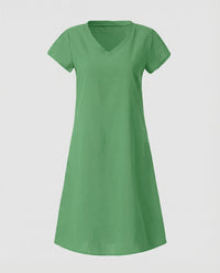 Colette Linen Dress in Green