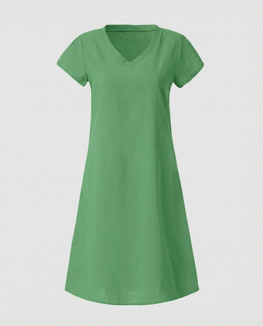 Colette Linen Dress in Green
