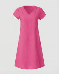 Colette Linen Dress in Pink