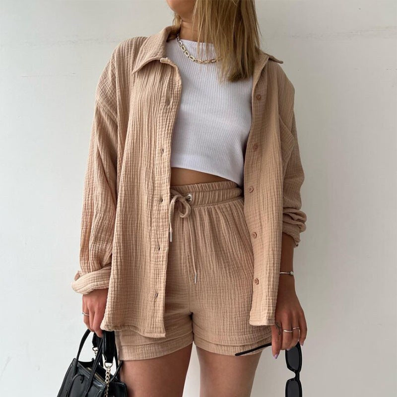 Colette Shirt with Short Sleeve in Khaki