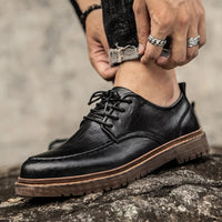 Conrad Moc-toe Leather Shoe in Charcoal