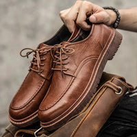 Conrad Moc-toe Leather Shoe in Sienna Brown