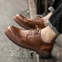 Conrad Moc-toe Leather Shoe in Sienna Brown