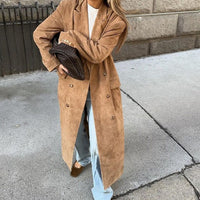 Constance Elegant Leather Trench Coat