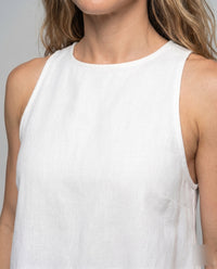 Constance Elegant Linen Dress with Sleeveless