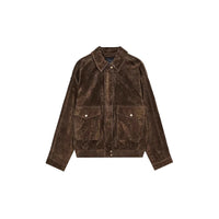 Constance Jacket with Zip Front and Pockets in Brown