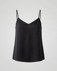 Cora Airy Linen Top in Black