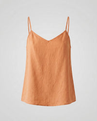 Cora Airy Linen Top in Orange