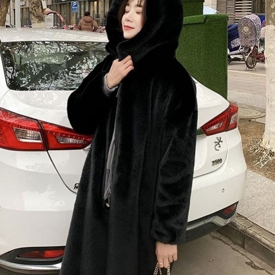 Cora Coat with Hood in Black