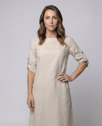 Cora Linen Blend Midi Dress