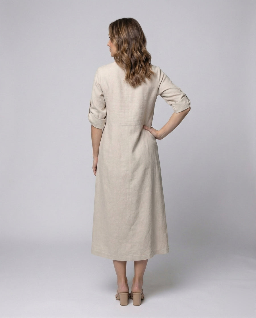 Cora Linen Blend Midi Dress