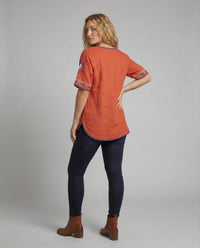Cora Linen Tunic with Crew Neck