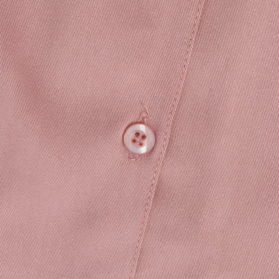 Cora Satin Shirt with Short Sleeve in Pink
